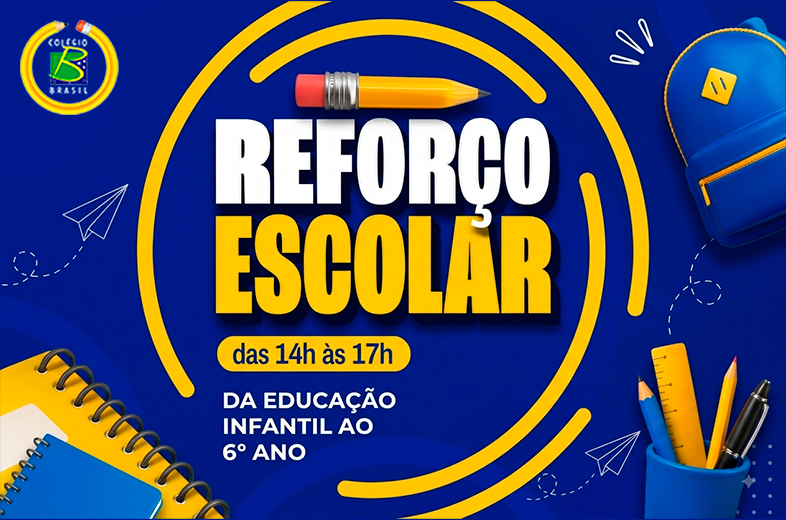 Reforço Escolar das 14h às 17h — da Educação Infantil ao 6º ano
